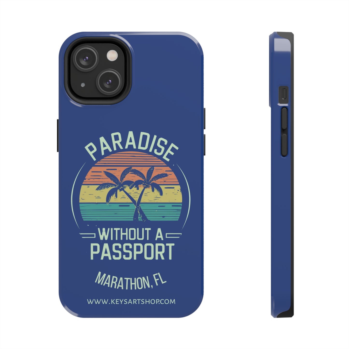 Vintage Paradise without a Passport - phone case - blue