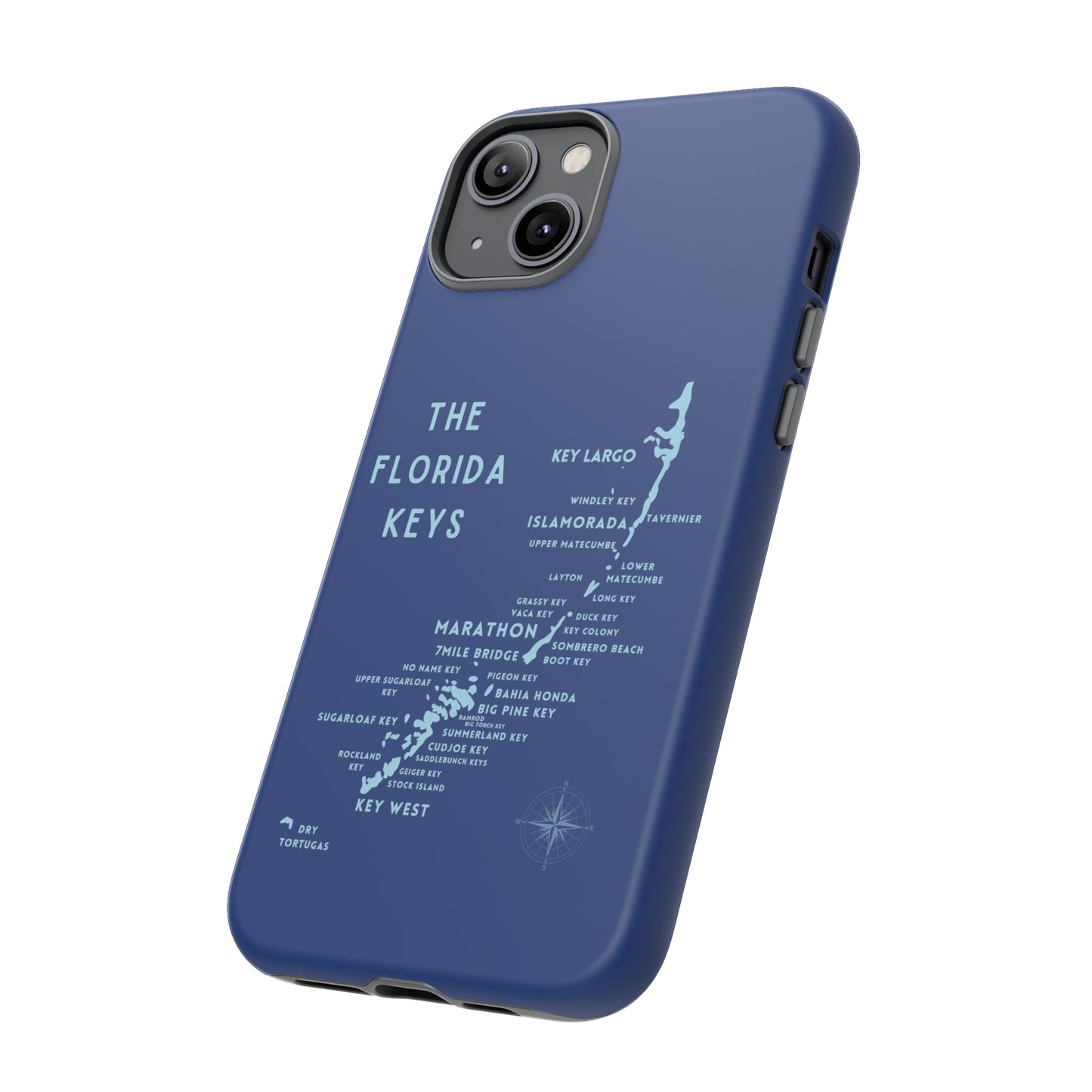 Florida keys map - Blue Phone Case