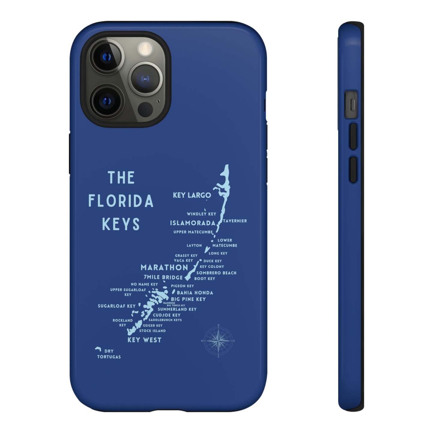 Florida keys map - Blue Phone Case