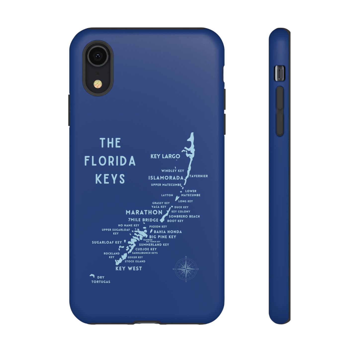 Florida keys map - Blue Phone Case