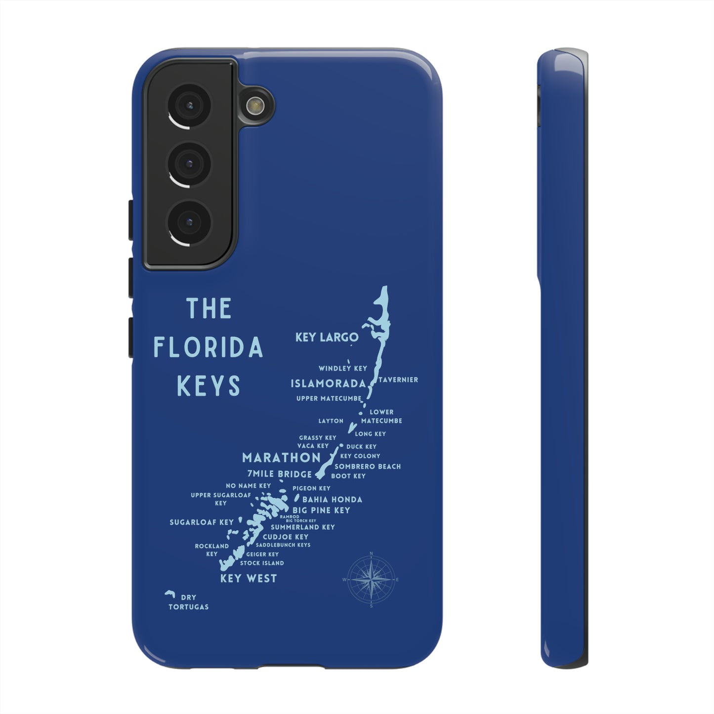 Florida keys map - Blue Phone Case