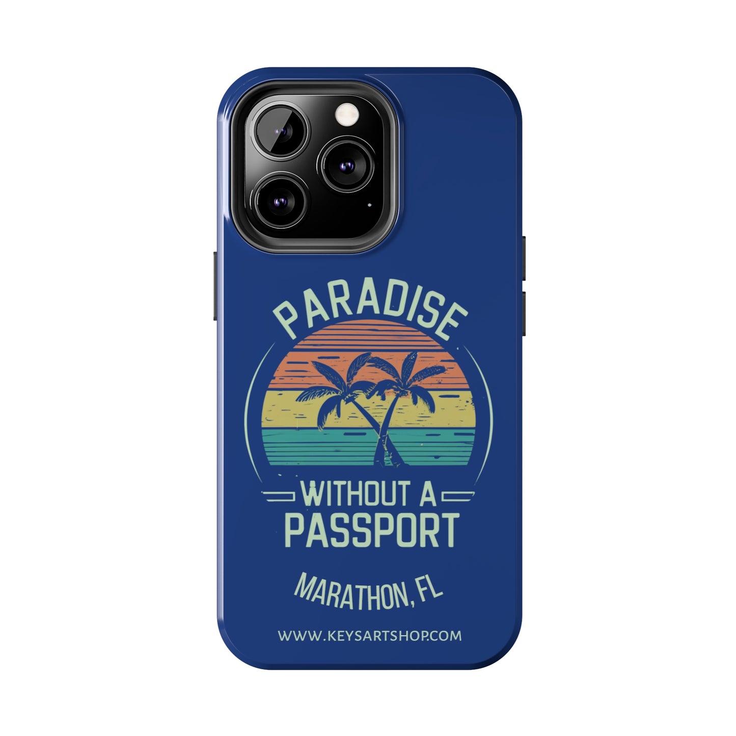 Vintage Paradise without a Passport - phone case - blue