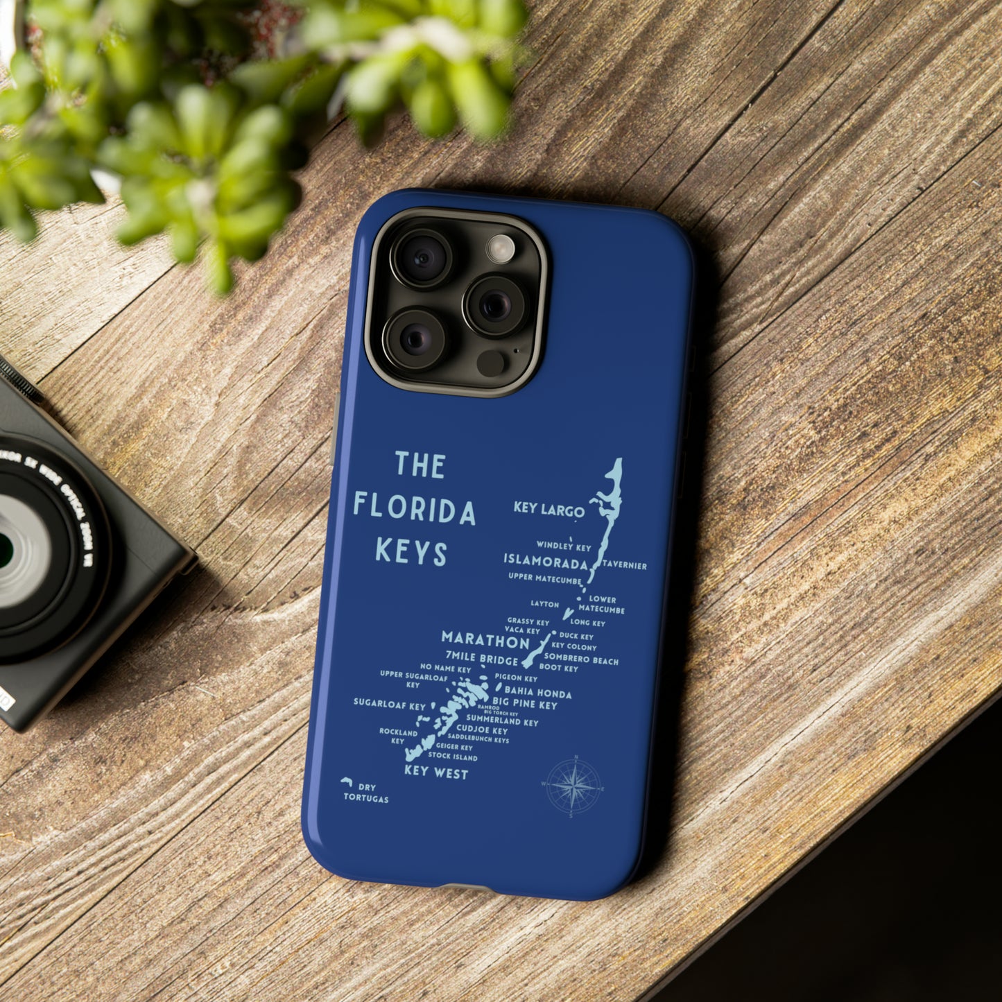 Florida keys map - Blue Phone Case