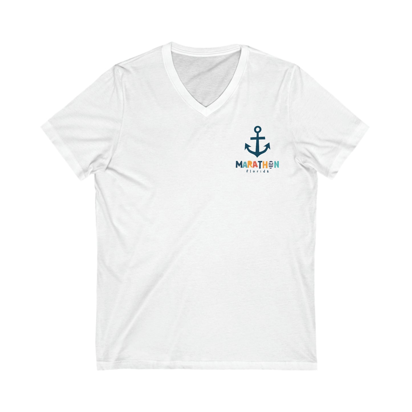 marathon florida - anchor vneck tshirt - florida keys -  simple beach tshirt