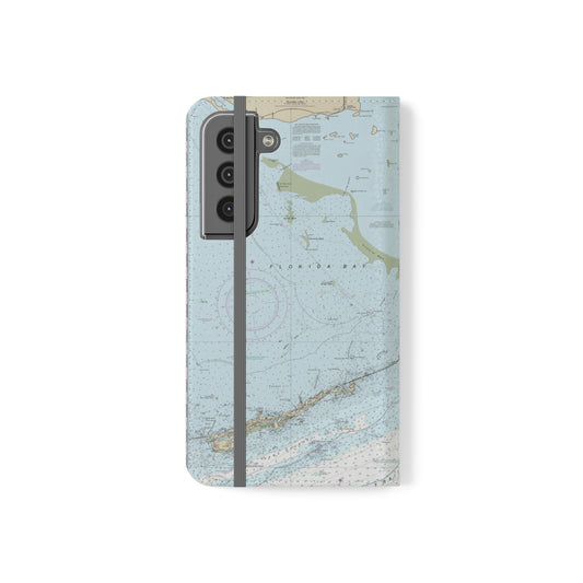 Florida Keys Nautical Map Cell Phone Wallet Flip Cases