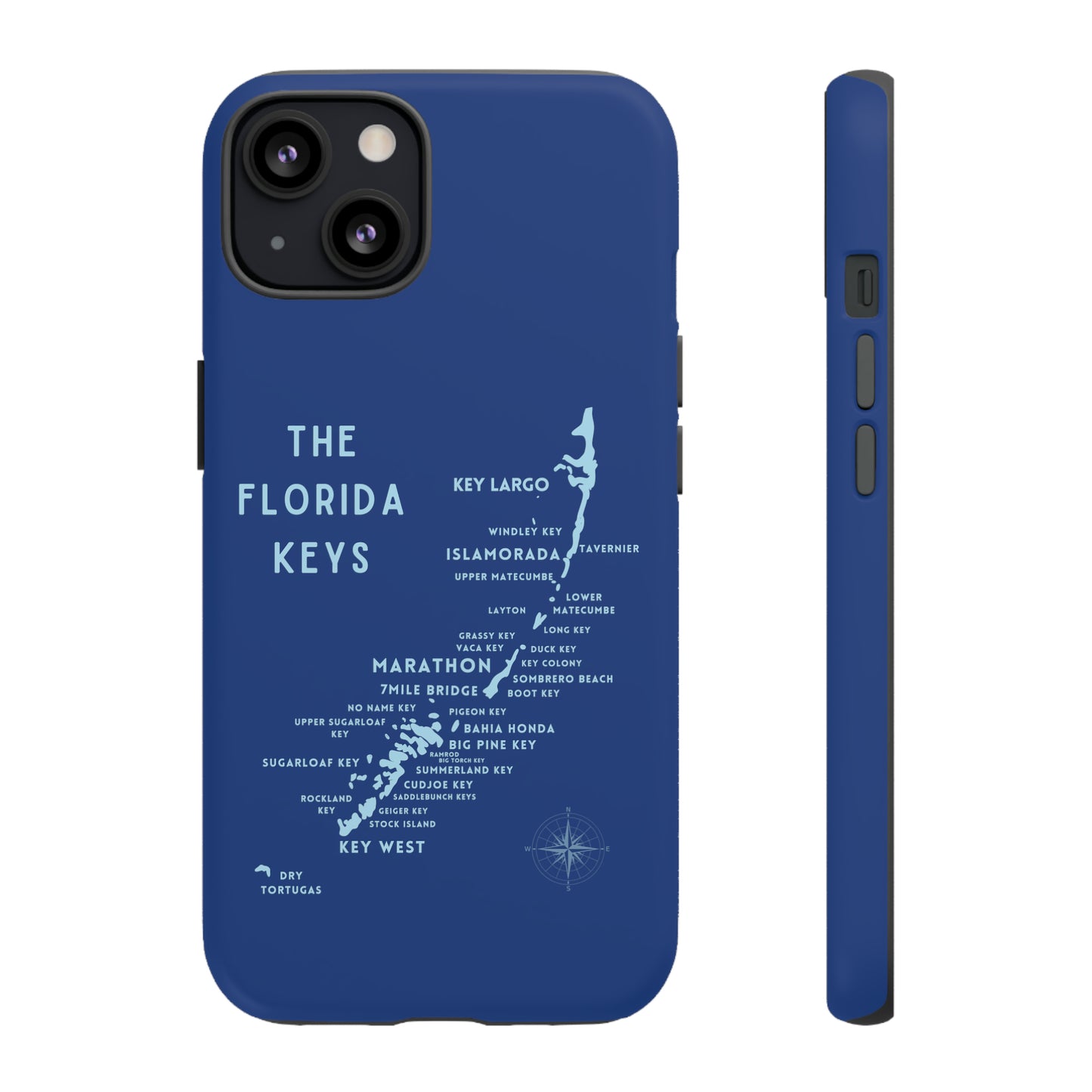 Florida keys map - Blue Phone Case