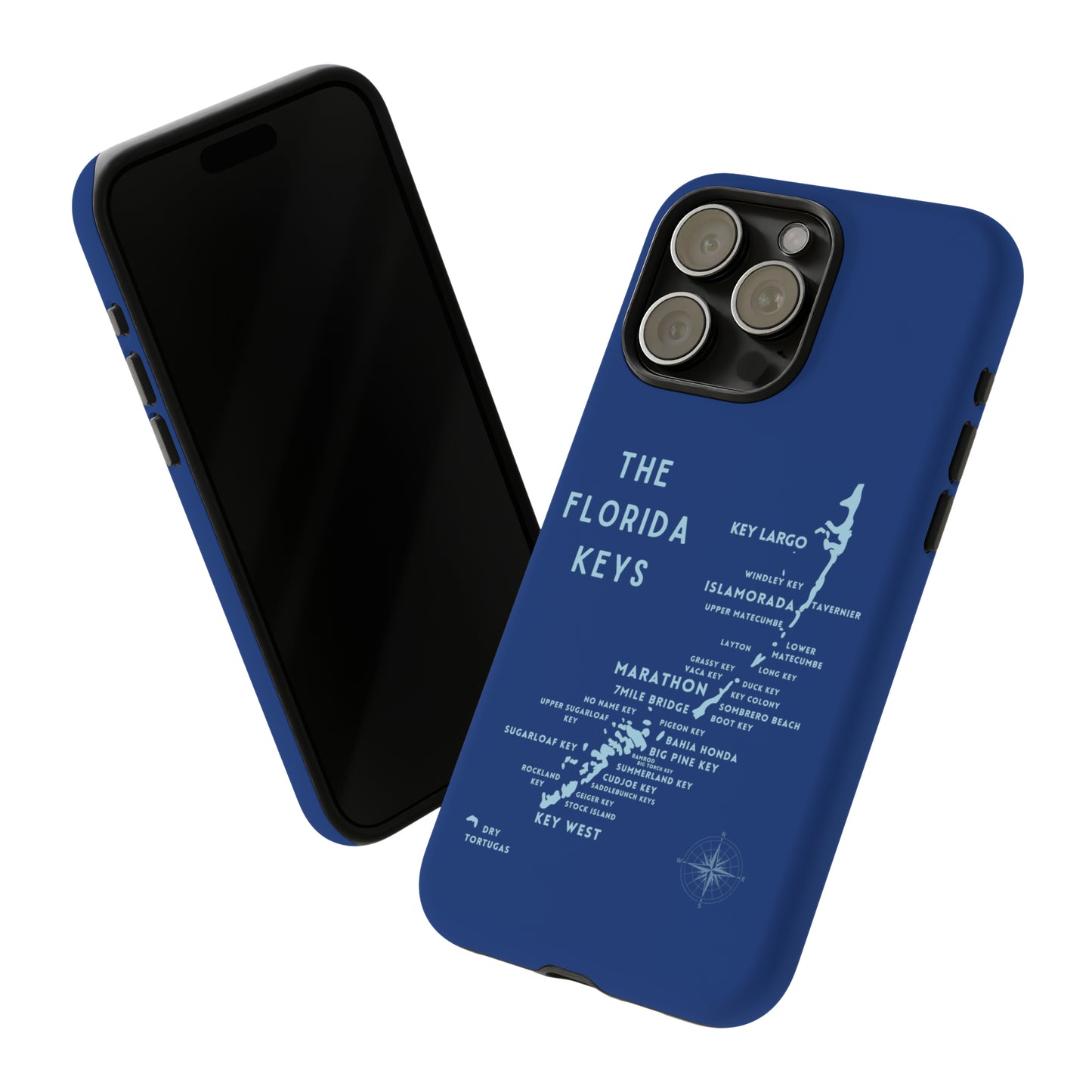 Florida keys map - Blue Phone Case