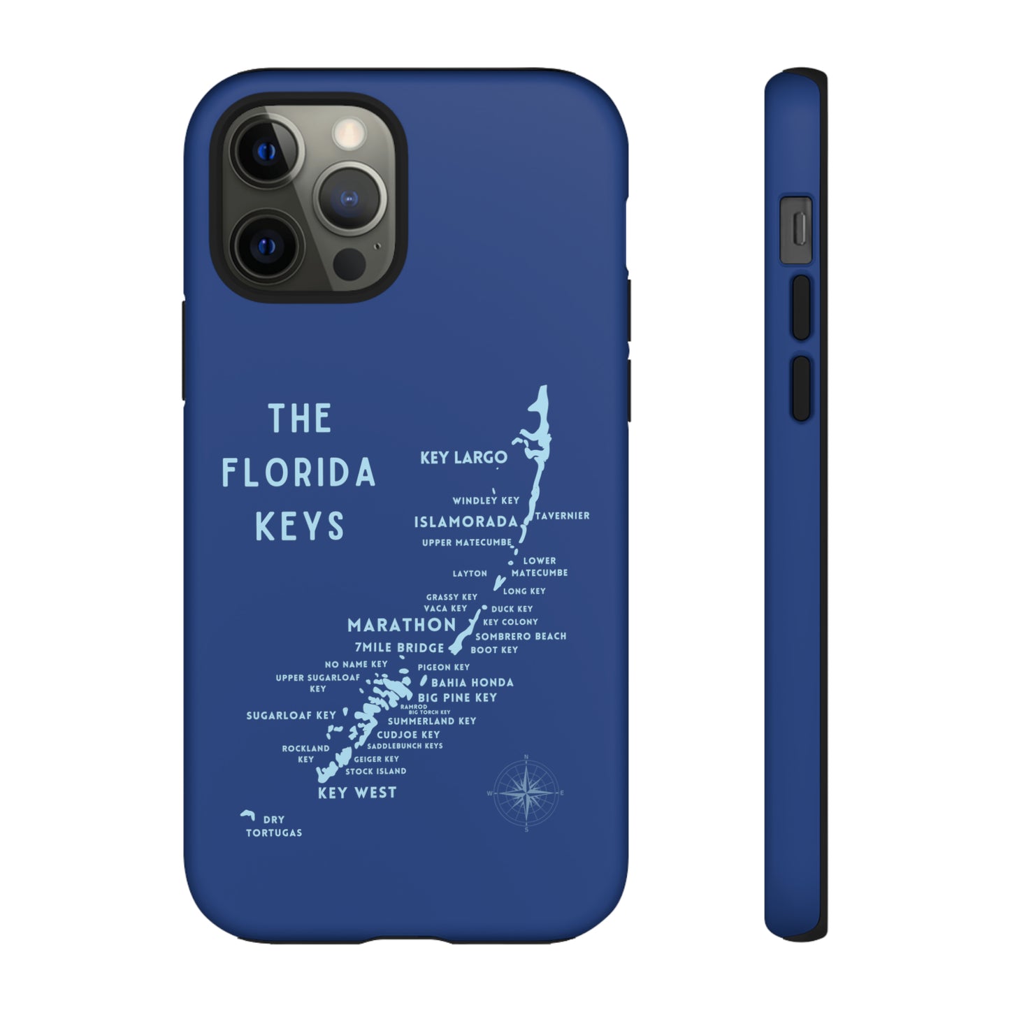 Florida keys map - Blue Phone Case