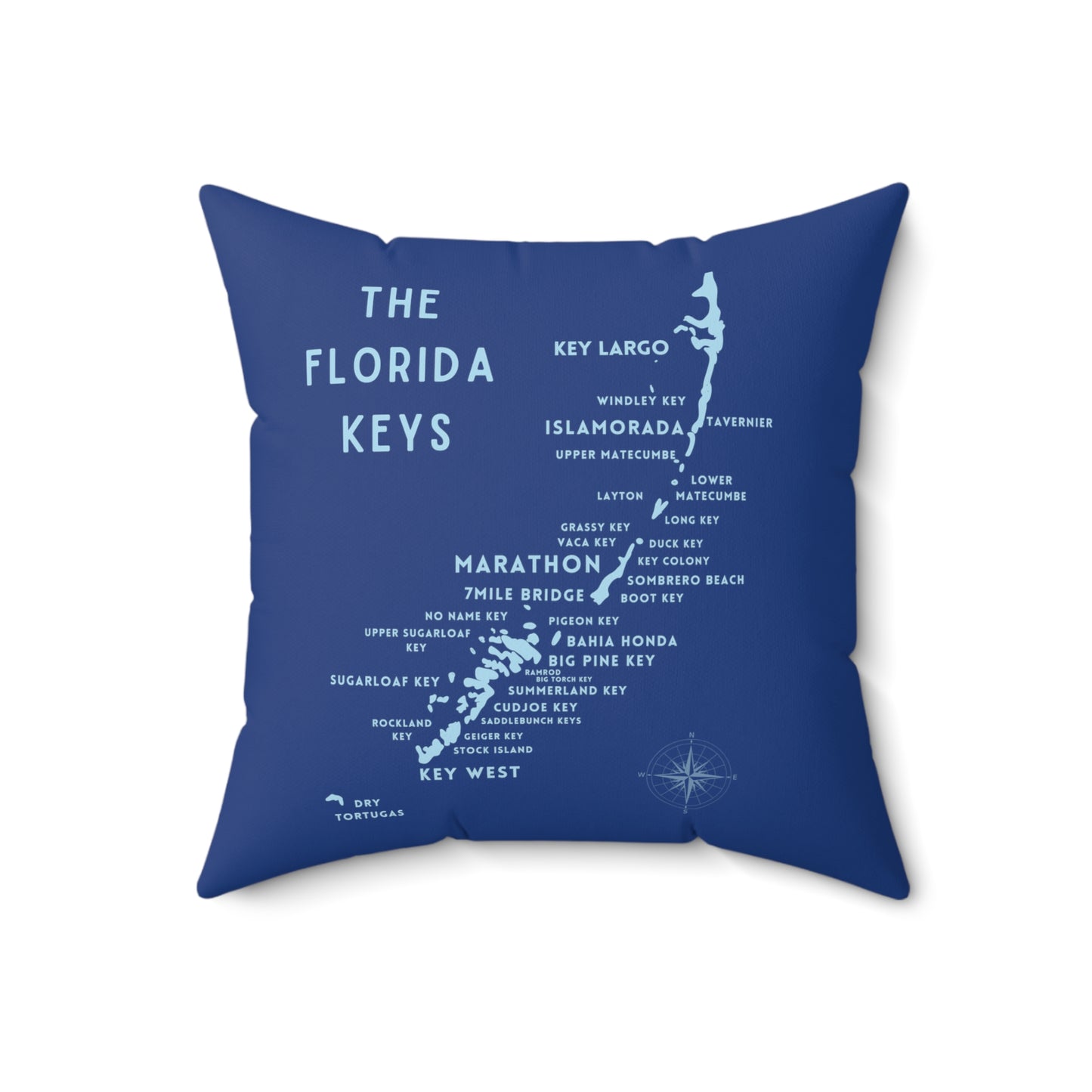 Florida Keys Map Gift - throw pillow - four sizes