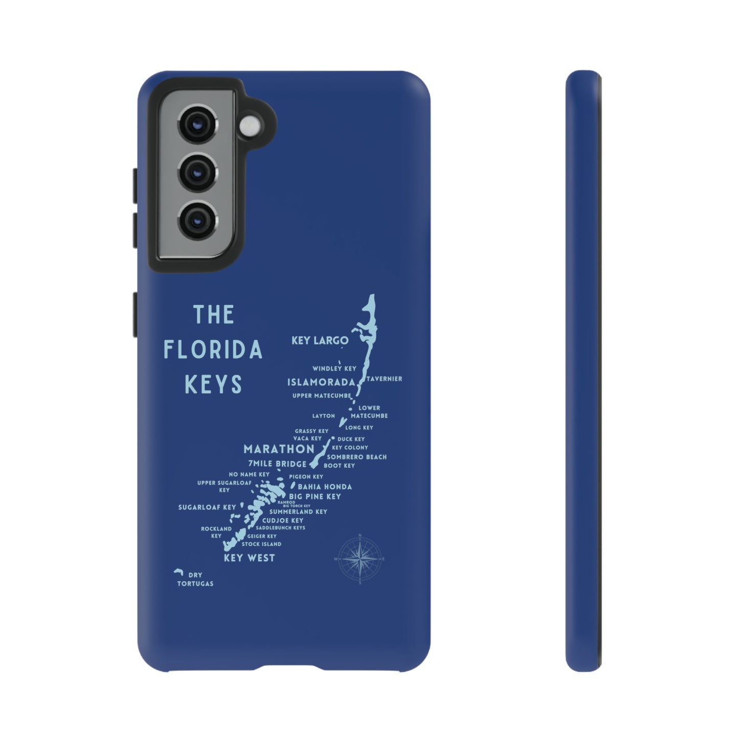 Florida keys map - Blue Phone Case