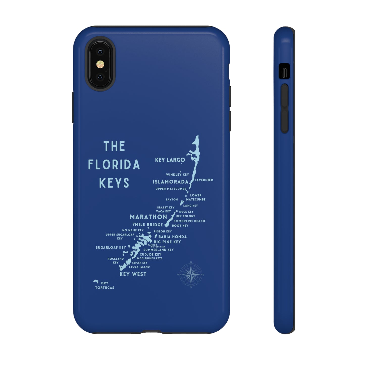 Florida keys map - Blue Phone Case