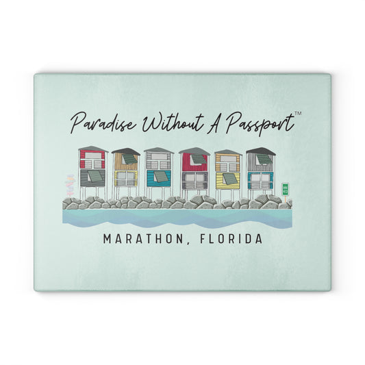 Paradise without a Passport - Glass Cutting Board