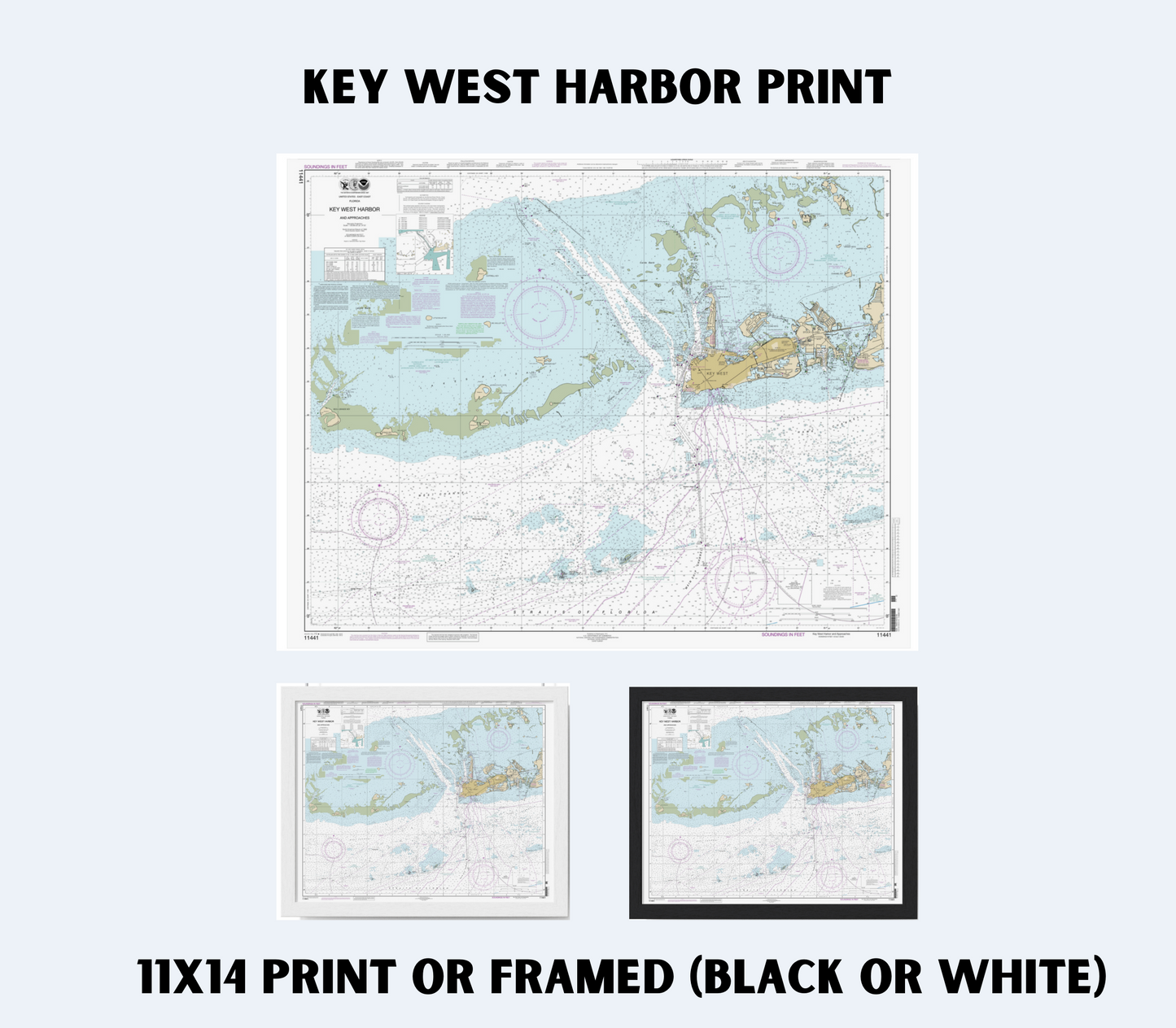 Map of Key West Harbor - Various approaches - Coastal Map Florida Keys