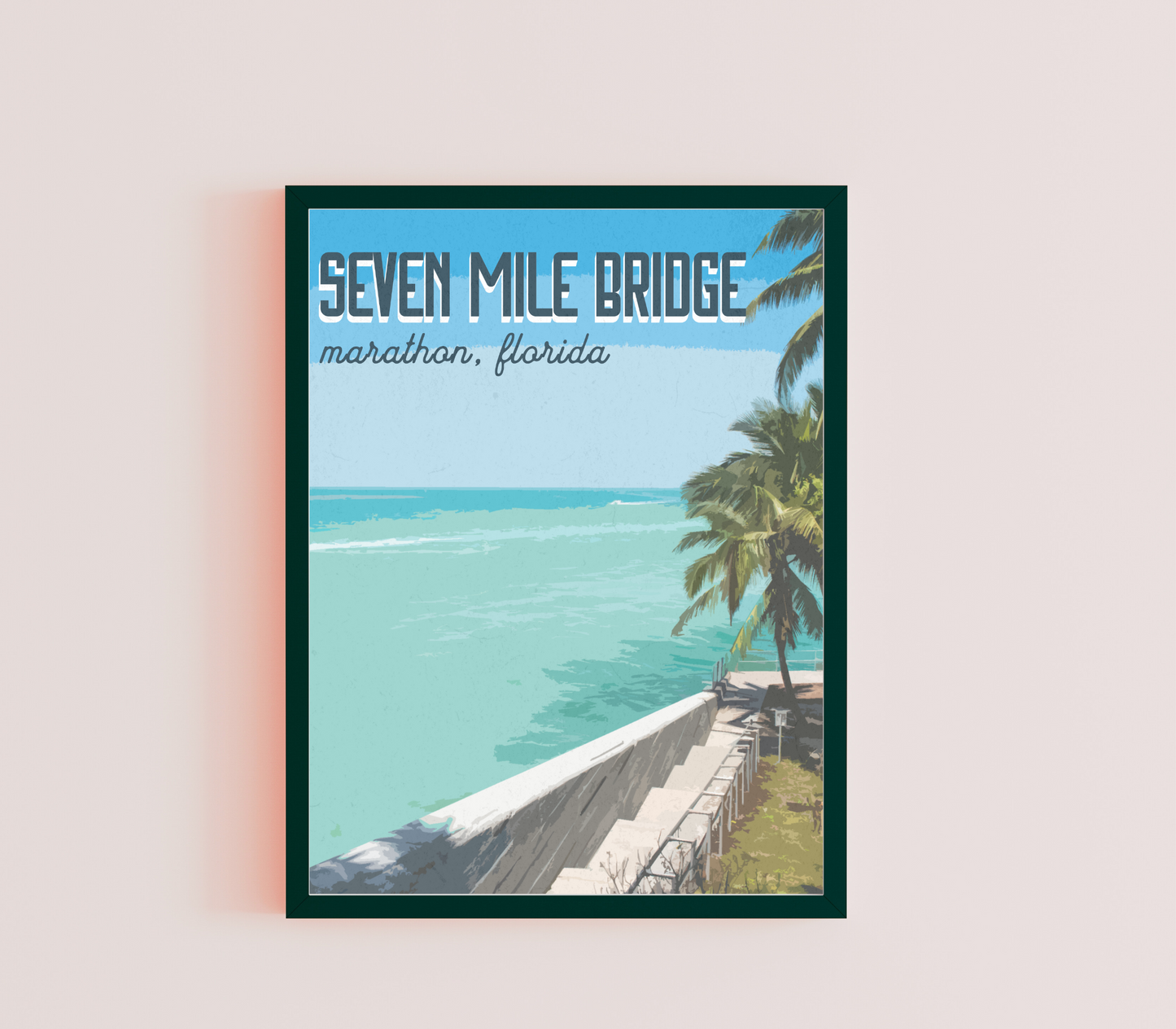 Seven Mile Bridge Stairwell - Marathon Florida Keys Travel Print