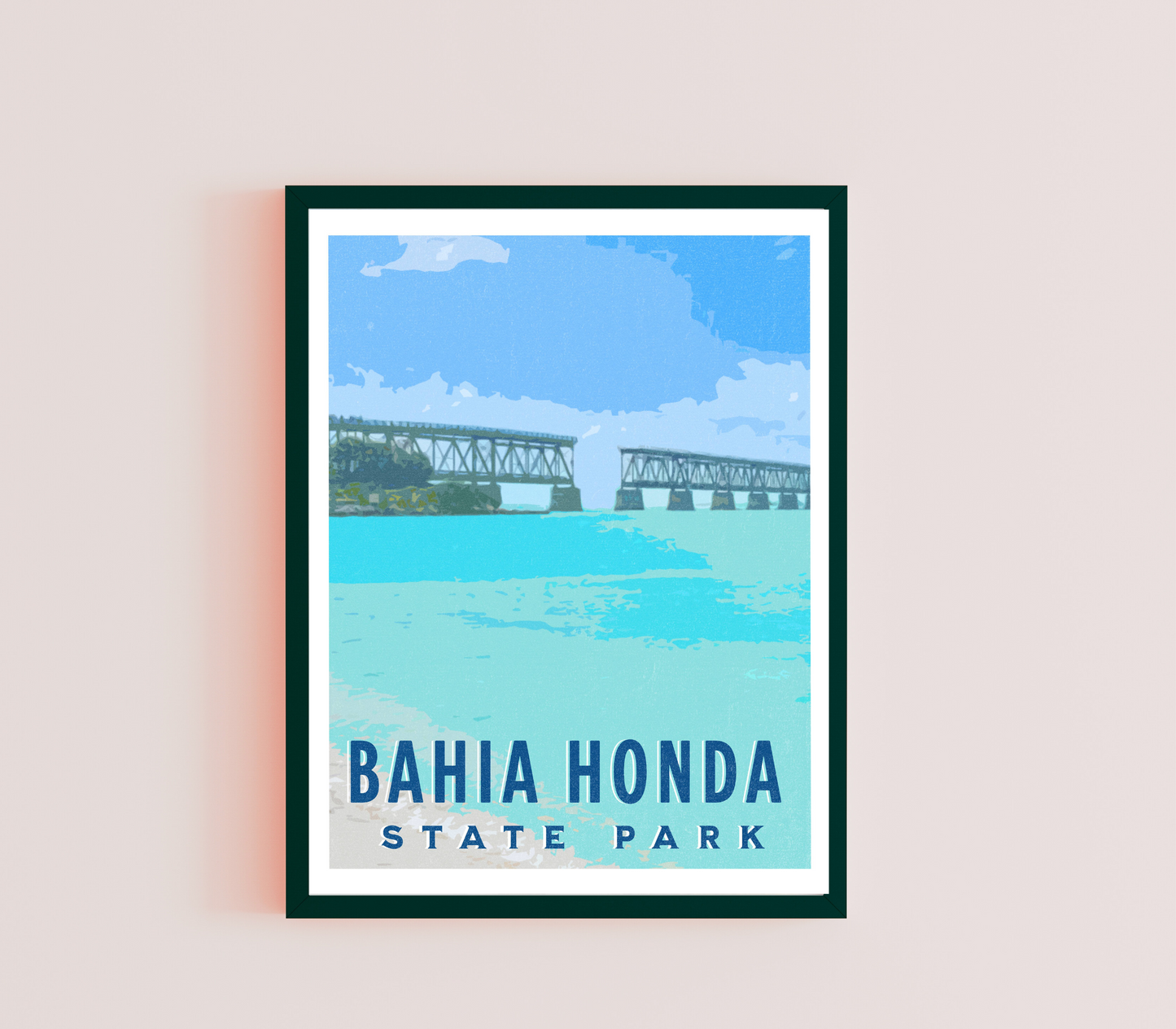 Bahia honda poster - Florida Keys Travel Print - Travel Poster