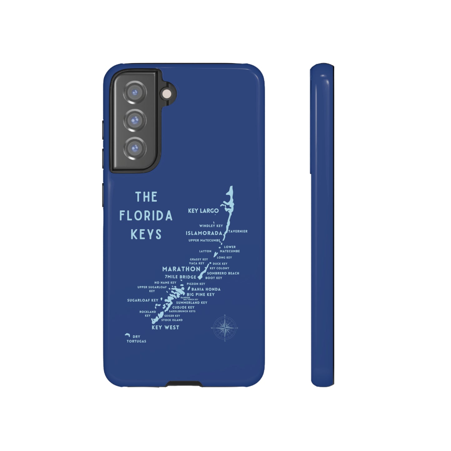 Florida keys map - Blue Phone Case