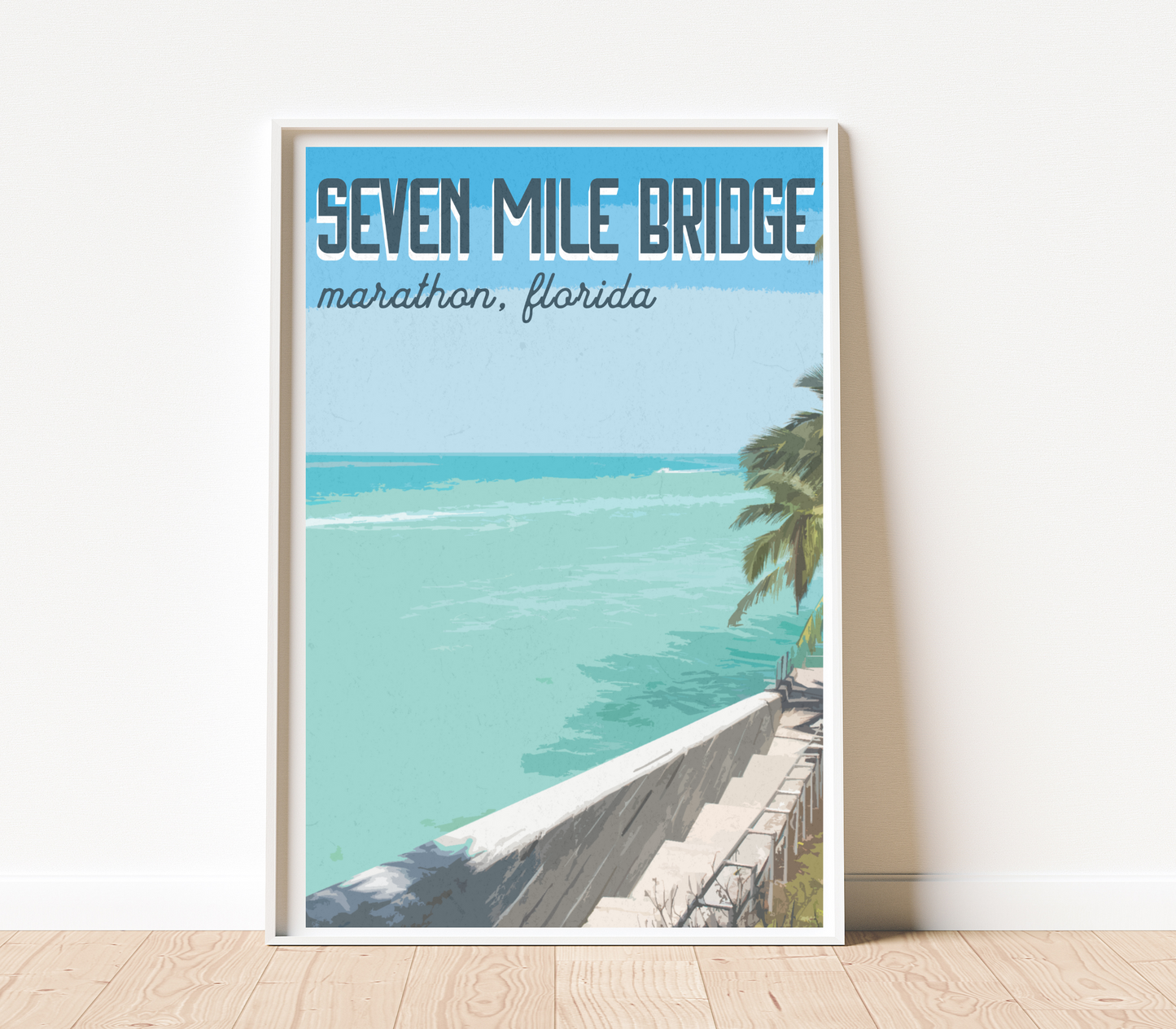Seven Mile Bridge Stairwell - Marathon Florida Keys Travel Print