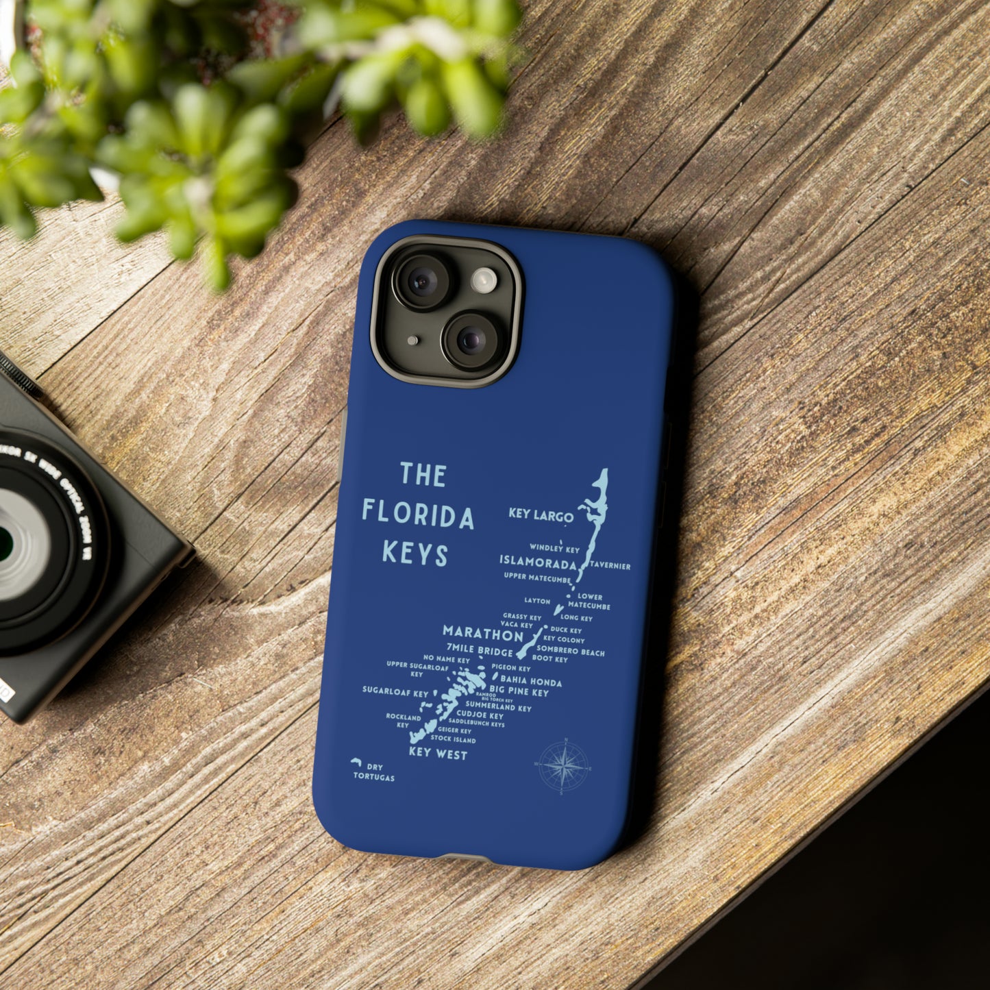 Florida keys map - Blue Phone Case