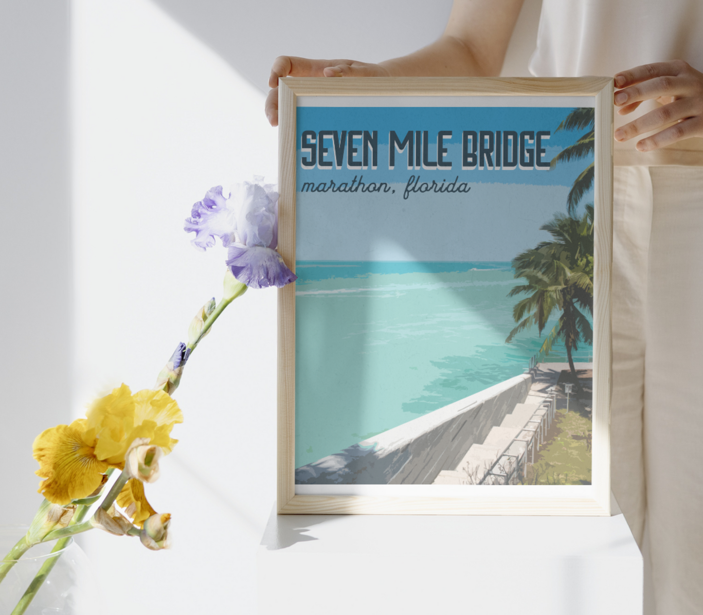 Seven Mile Bridge Stairwell - Marathon Florida Keys Travel Print