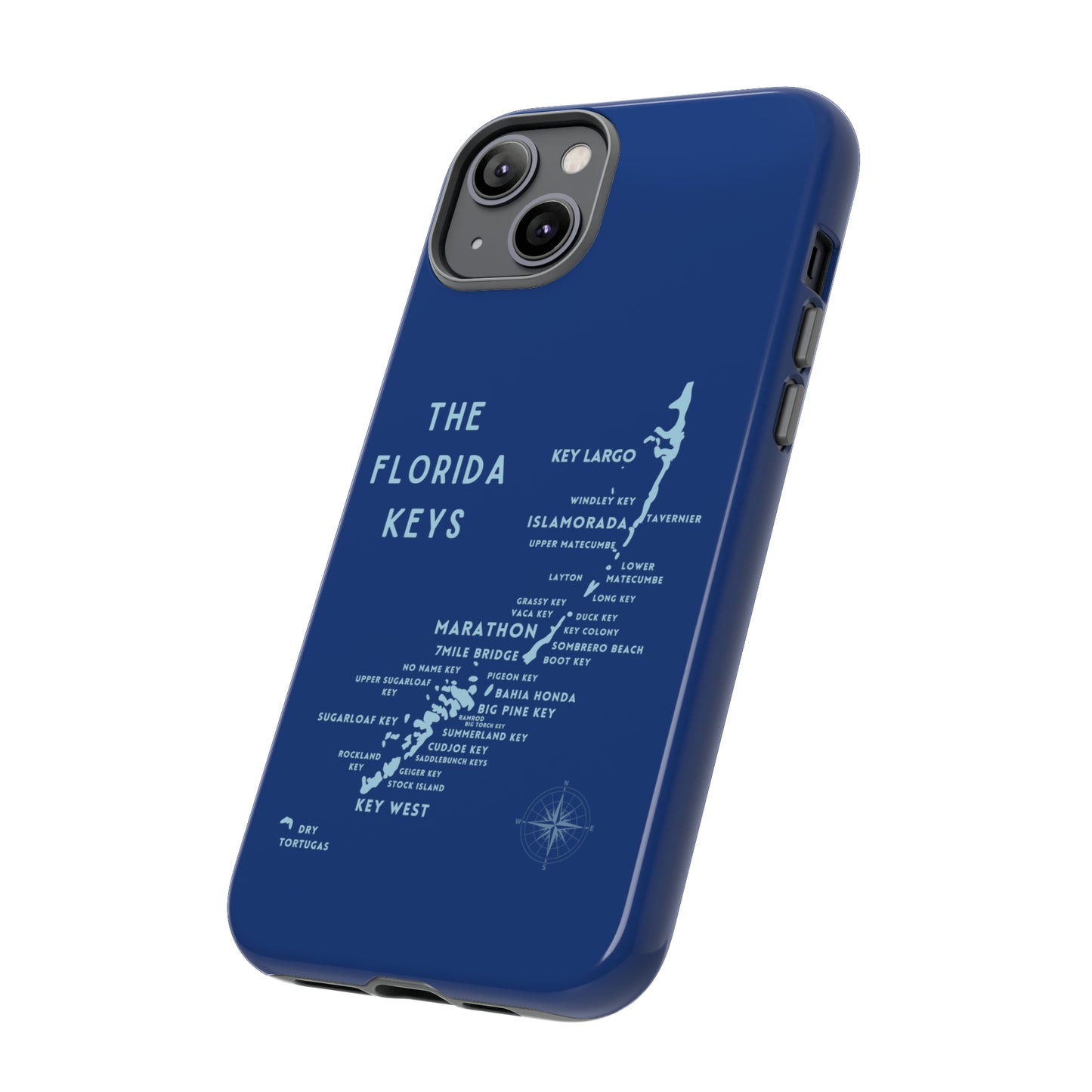 Florida keys map - Blue Phone Case