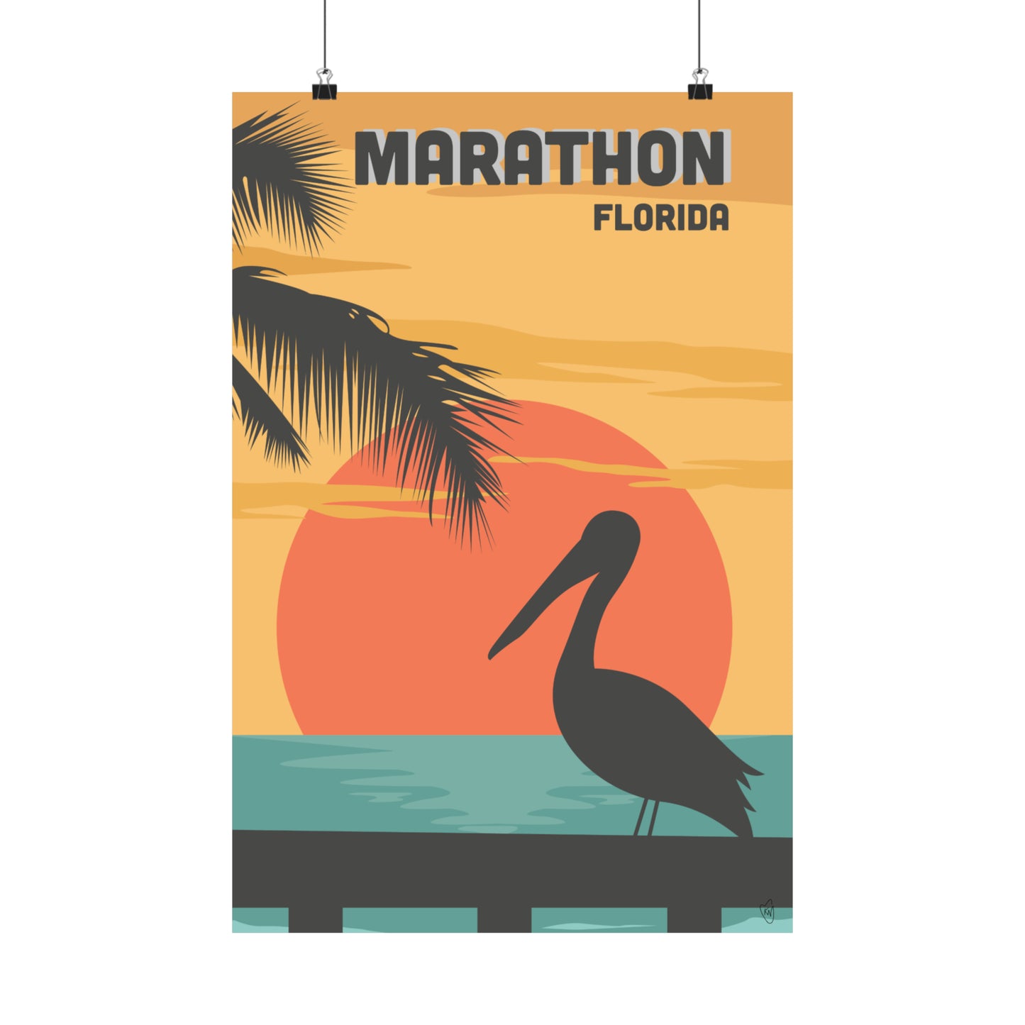 Pelican Florida keys poster - Florida keys art - marathon Florida