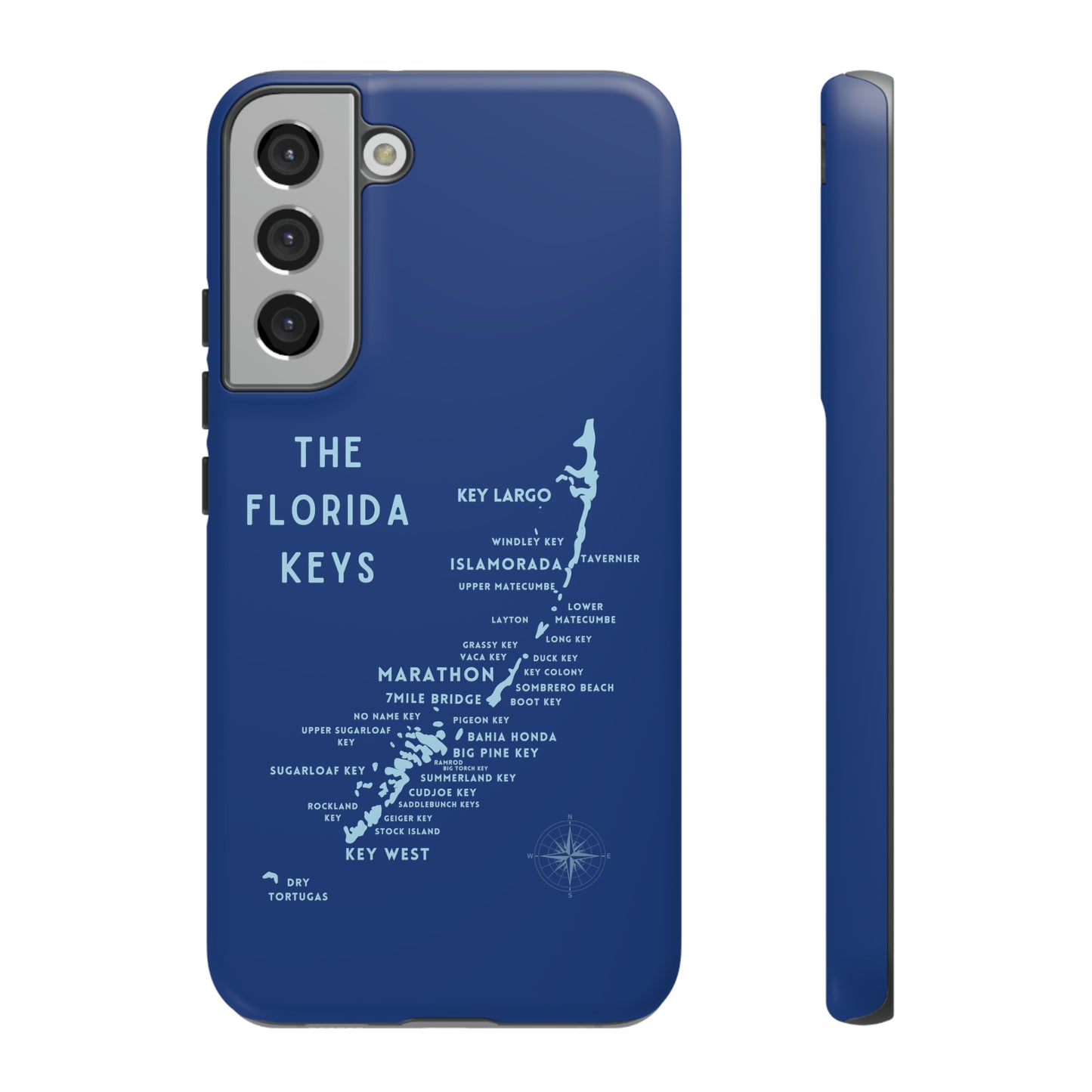 Florida keys map - Blue Phone Case