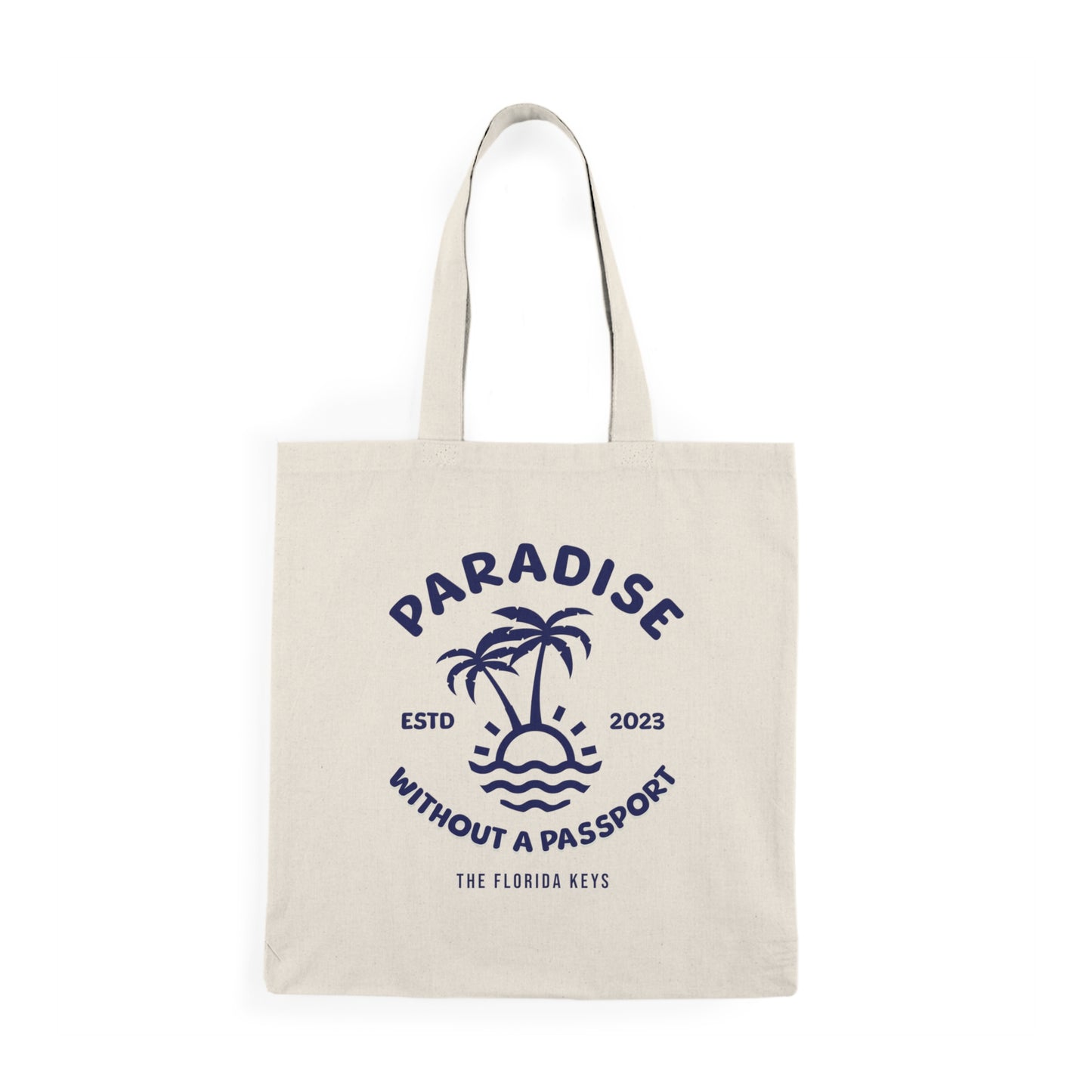 paradise without a passport tote bag - blue - florida keys tote bag