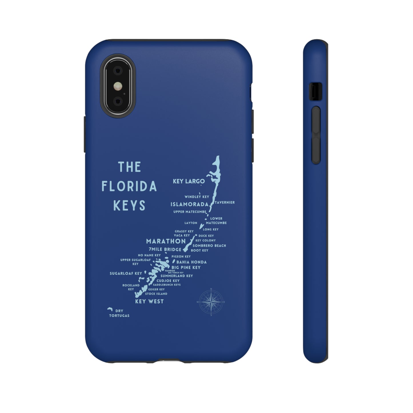 Florida keys map - Blue Phone Case