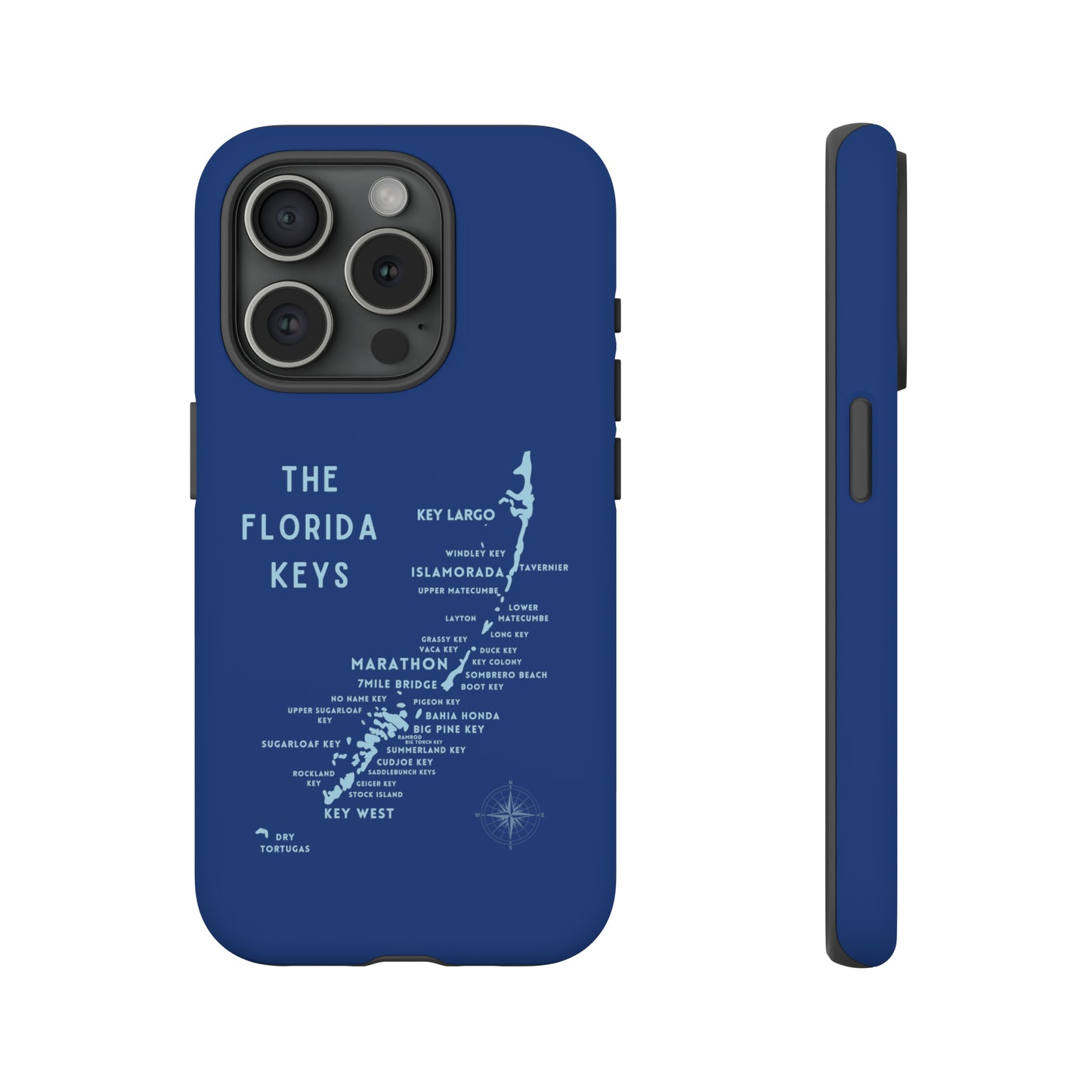 Florida keys map - Blue Phone Case