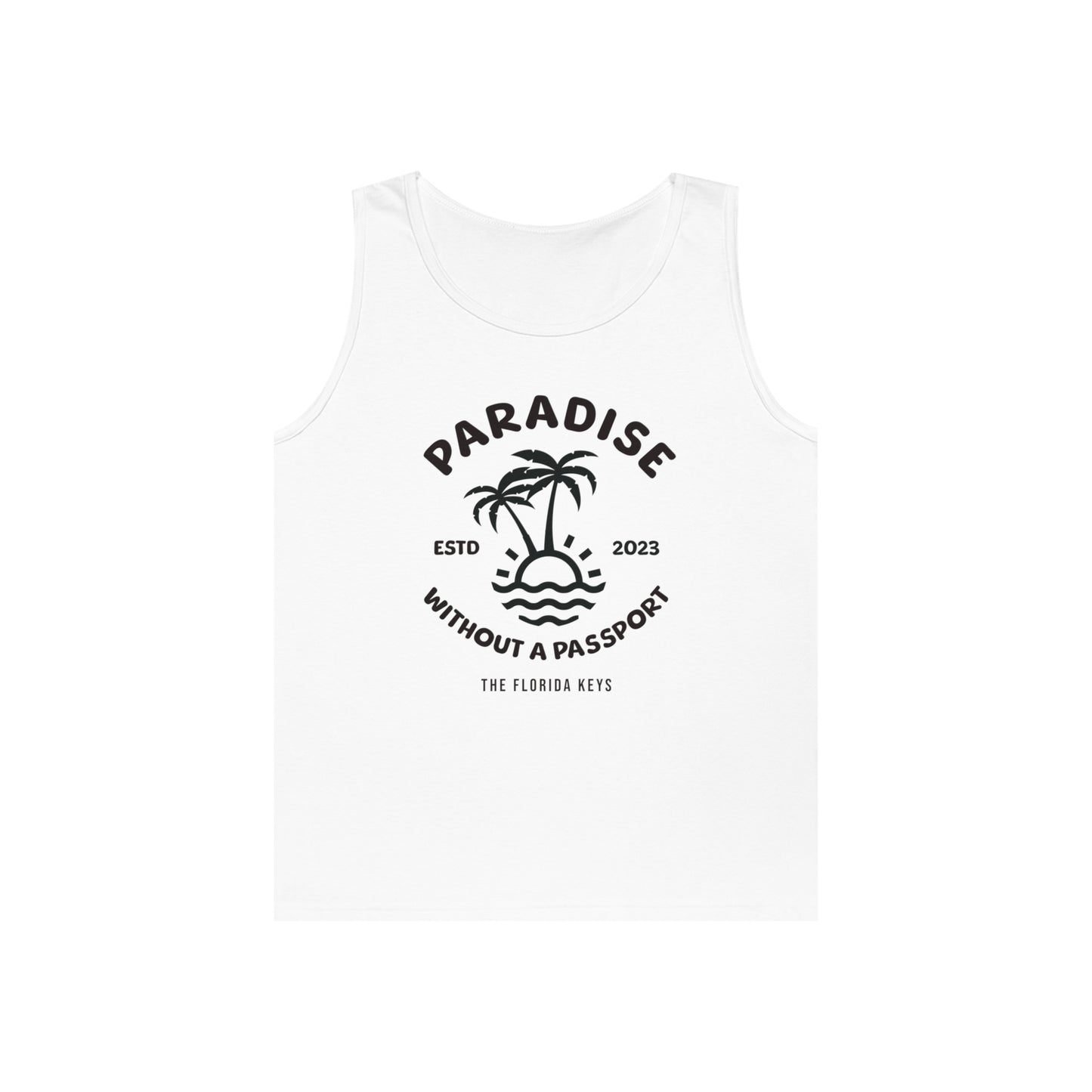 Paradise without a passport logo - Men's tank top