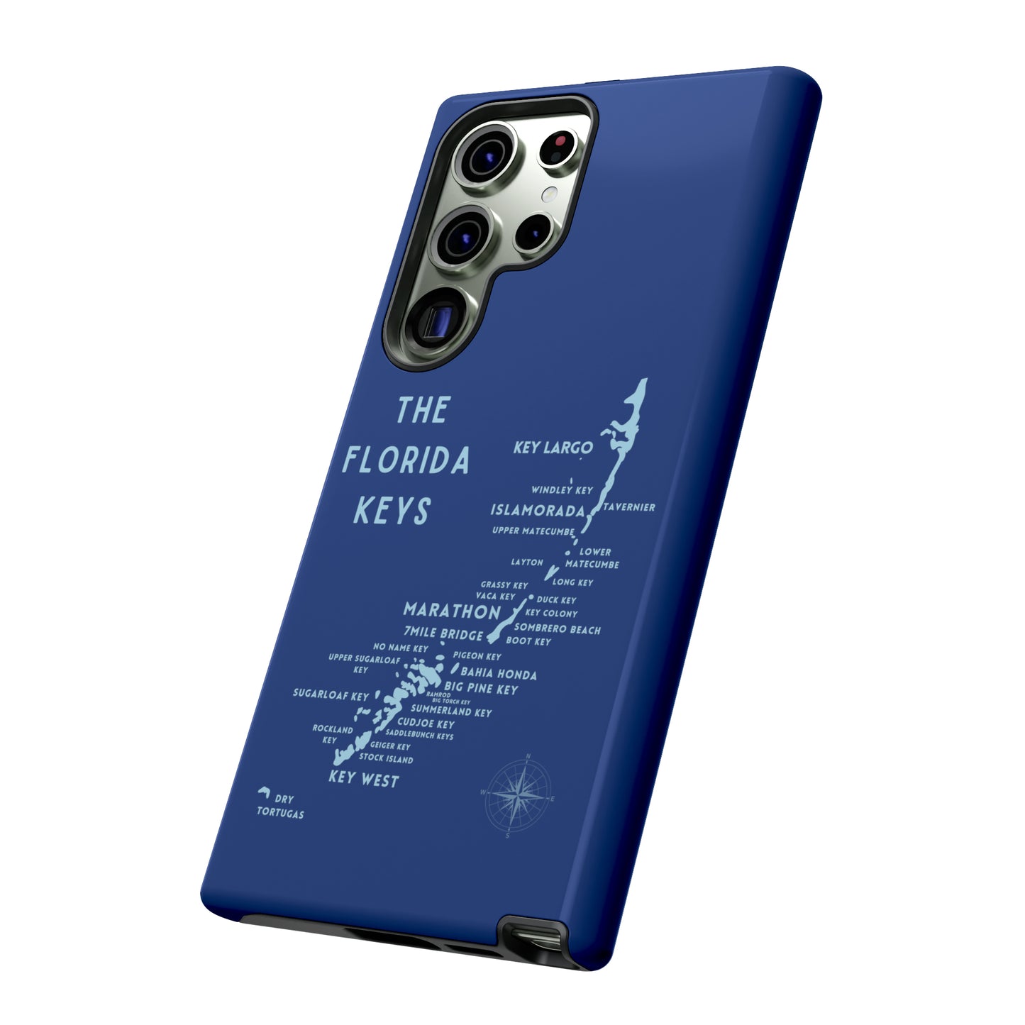 Florida keys map - Blue Phone Case