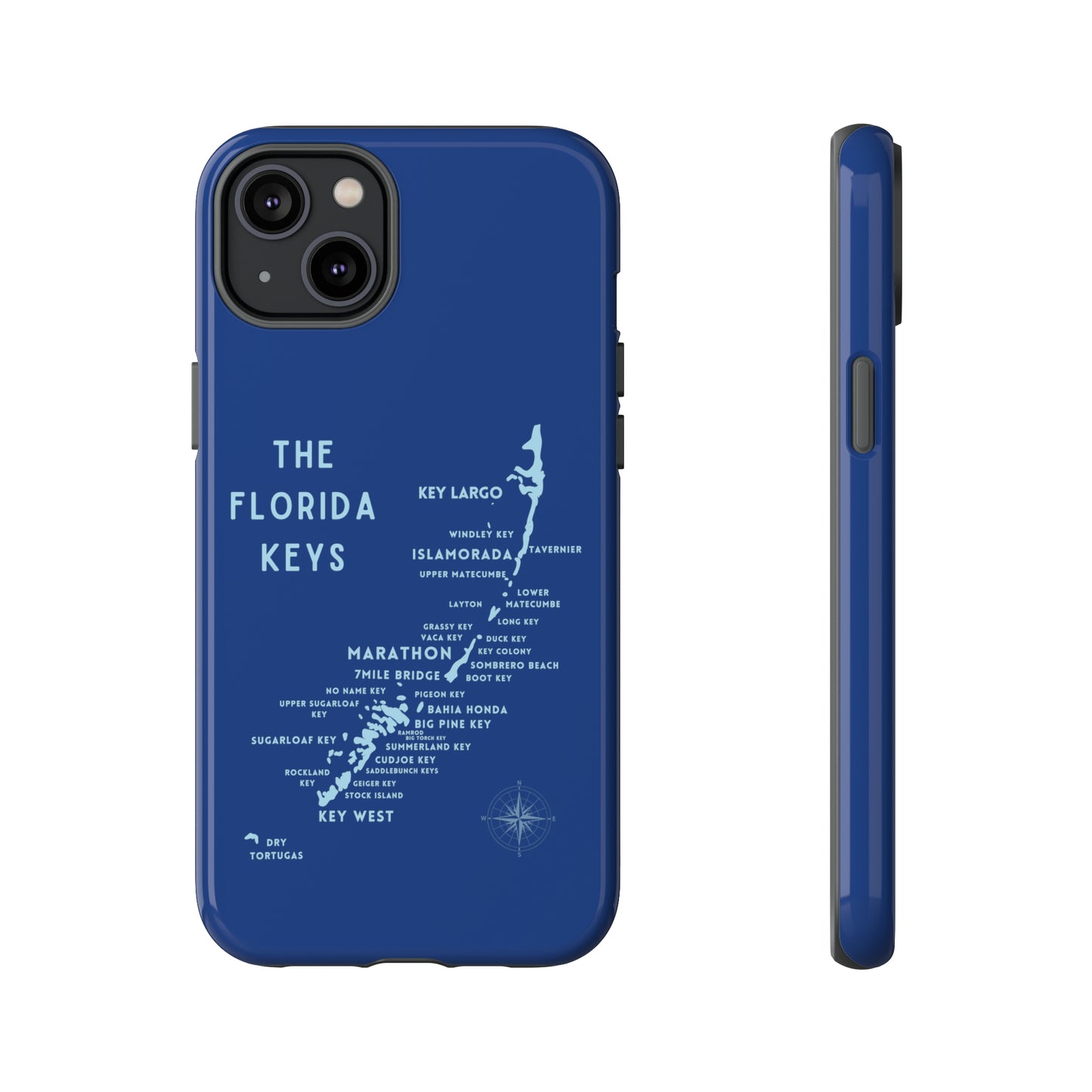 Florida keys map - Blue Phone Case