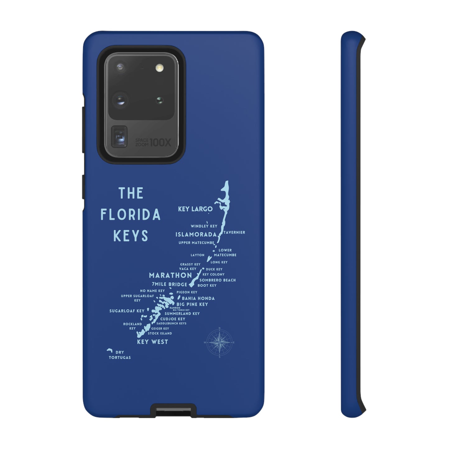 Florida keys map - Blue Phone Case