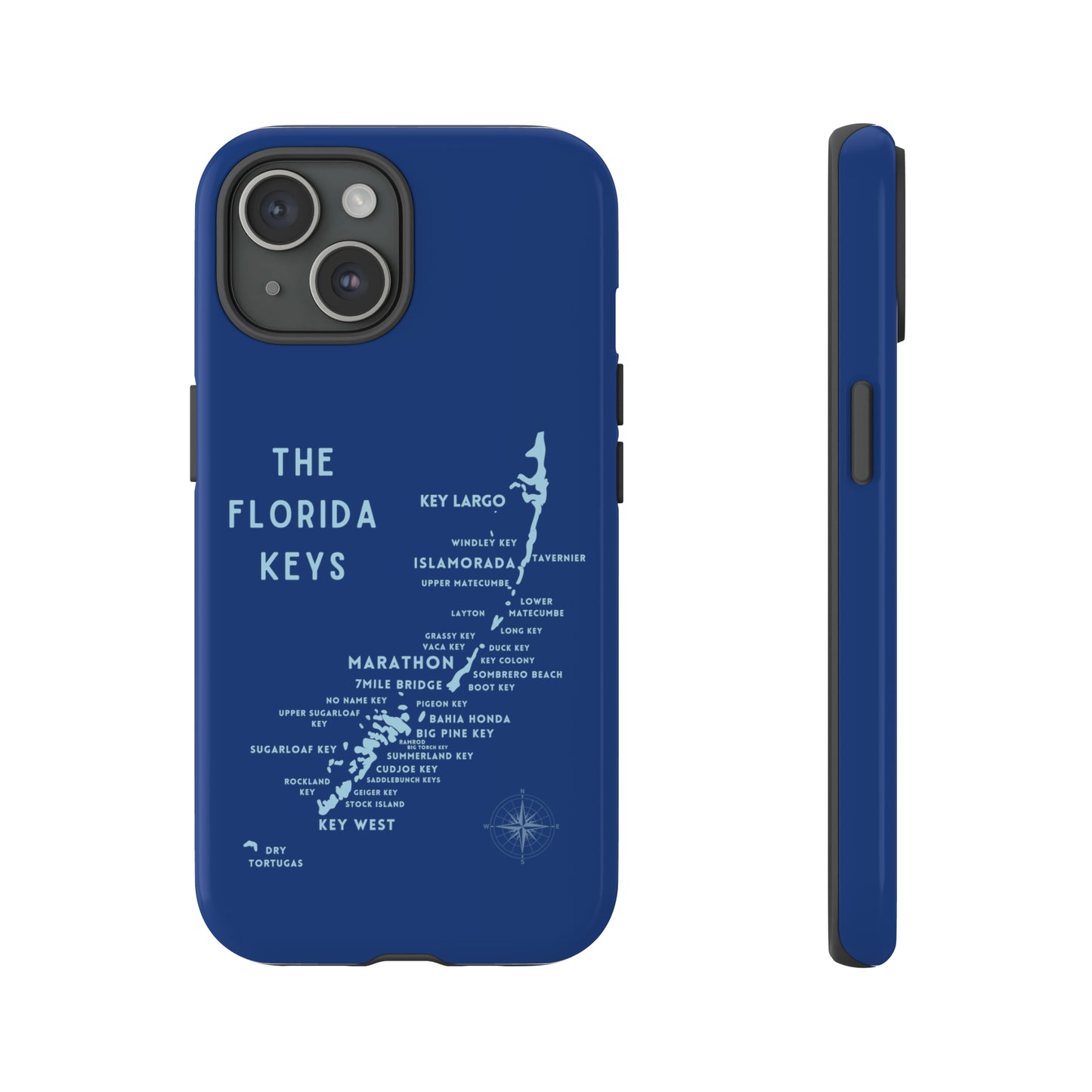 Florida keys map - Blue Phone Case