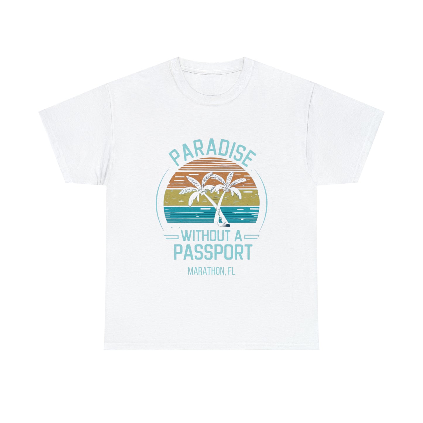 Paradise without a Passport - vintage tee - Unisex Heavy Cotton Tee