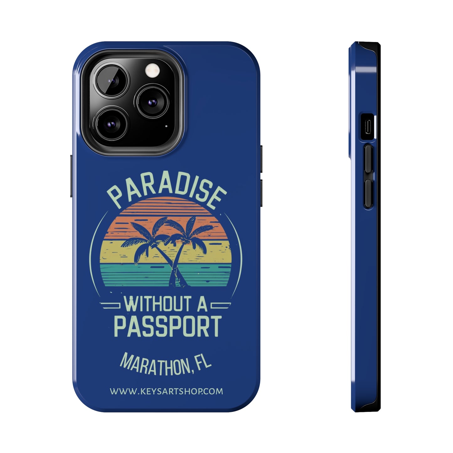 Vintage Paradise without a Passport - phone case - blue