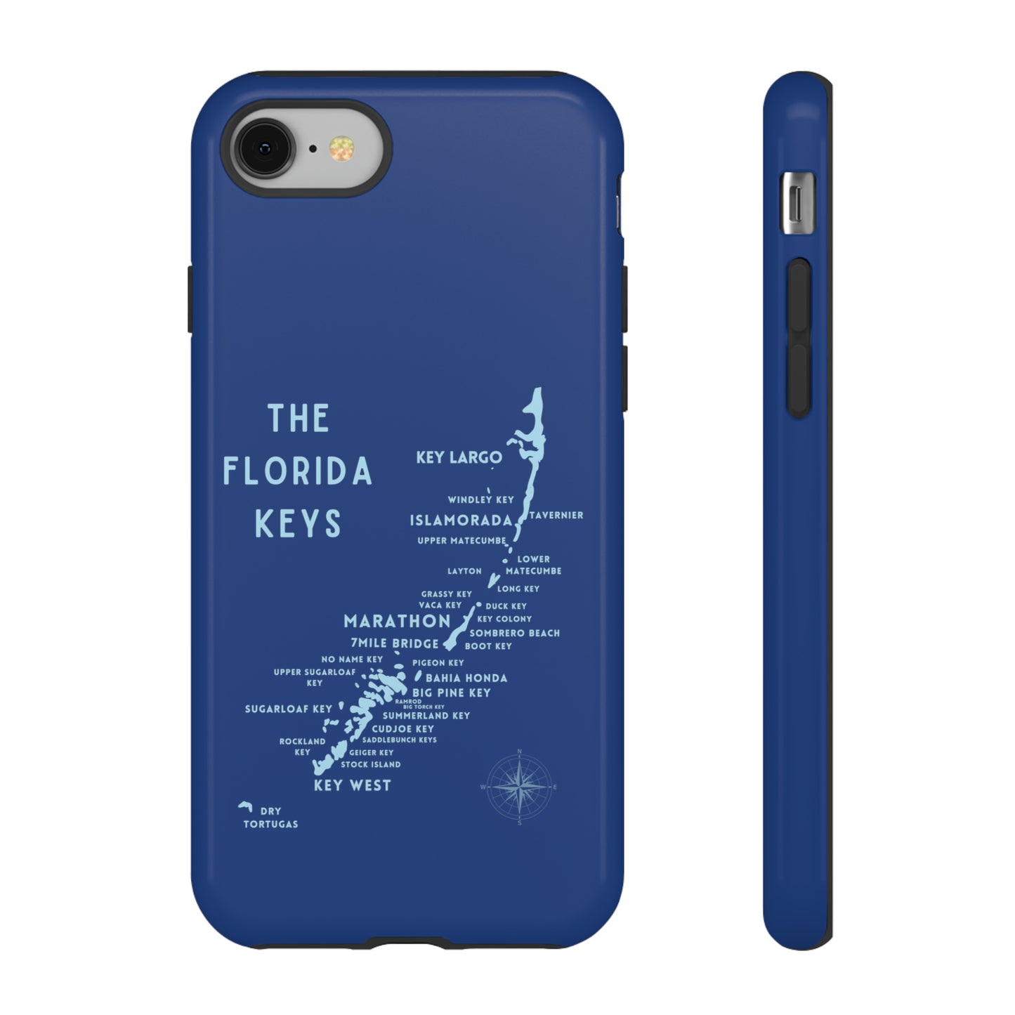 Florida keys map - Blue Phone Case