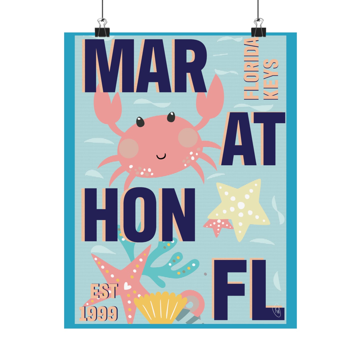 Marathon Florida kids room poster - Florida keys - marathon art