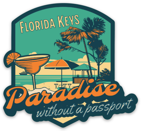 Florida Keys Retro Beach Sticker